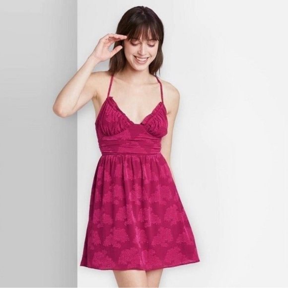 NWT- Women’s Sleeveless Open-backed Ruched Skater Dress- Wild Fable size small - Picture 1 of 5